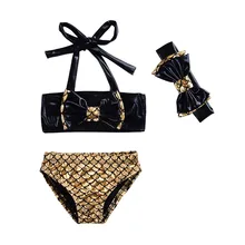 3 шт. для новорожденных летние комплекты Одежда для детей; малышей; девочек Купальники ремни купальный комплект бикини наряды дропшиппинг