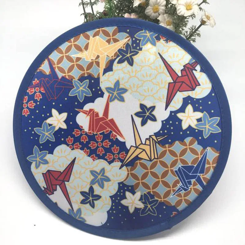 Various Nylon Portable Folding Fan for Gift Fan Cool Summer Hand Fan/Flying Disk Creative Party Gift folding hand fan