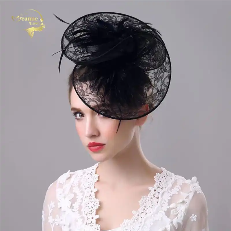 Zhenskaya Vintazhnaya Setchataya Vual Bh009 Chernaya Svadebnaya Vualetka Dlya Nevesty Aksessuary Dlya Svadby Bride Fascinator Wedding Accessoriesvintage Wedding Hat Aliekspress