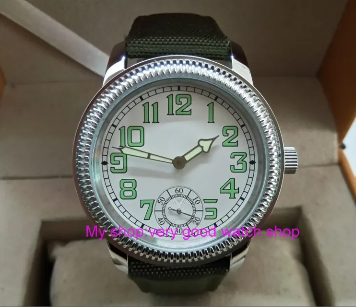 

44mm PARNIS Asian ST3621/6498 Mechanical Hand Wind movement Mechanical watches Luminous white dial men's watches dfgd179a