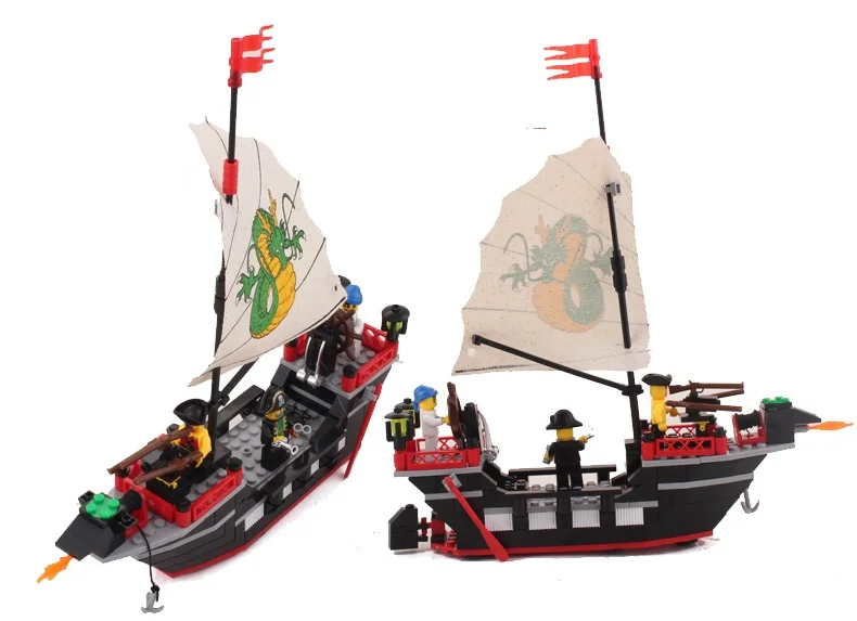 

Enlighten 301 Pirate Series Pirate Ship Dragon Boat Figure Blocks Compatible Legoe Construction Building Toys For Children