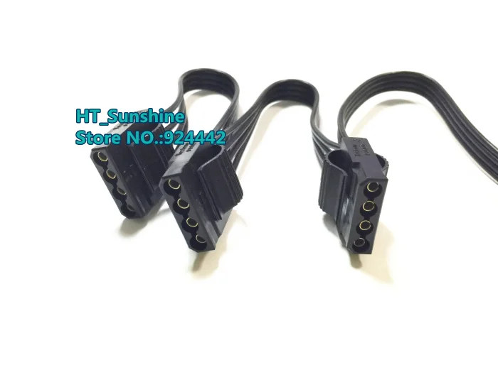 High Quaity 40cm black PCI-E 6 Pin Male 1 to 3 IDE Molex 4pin Modular Power Supply Cable for Corsair CX600M PSU 