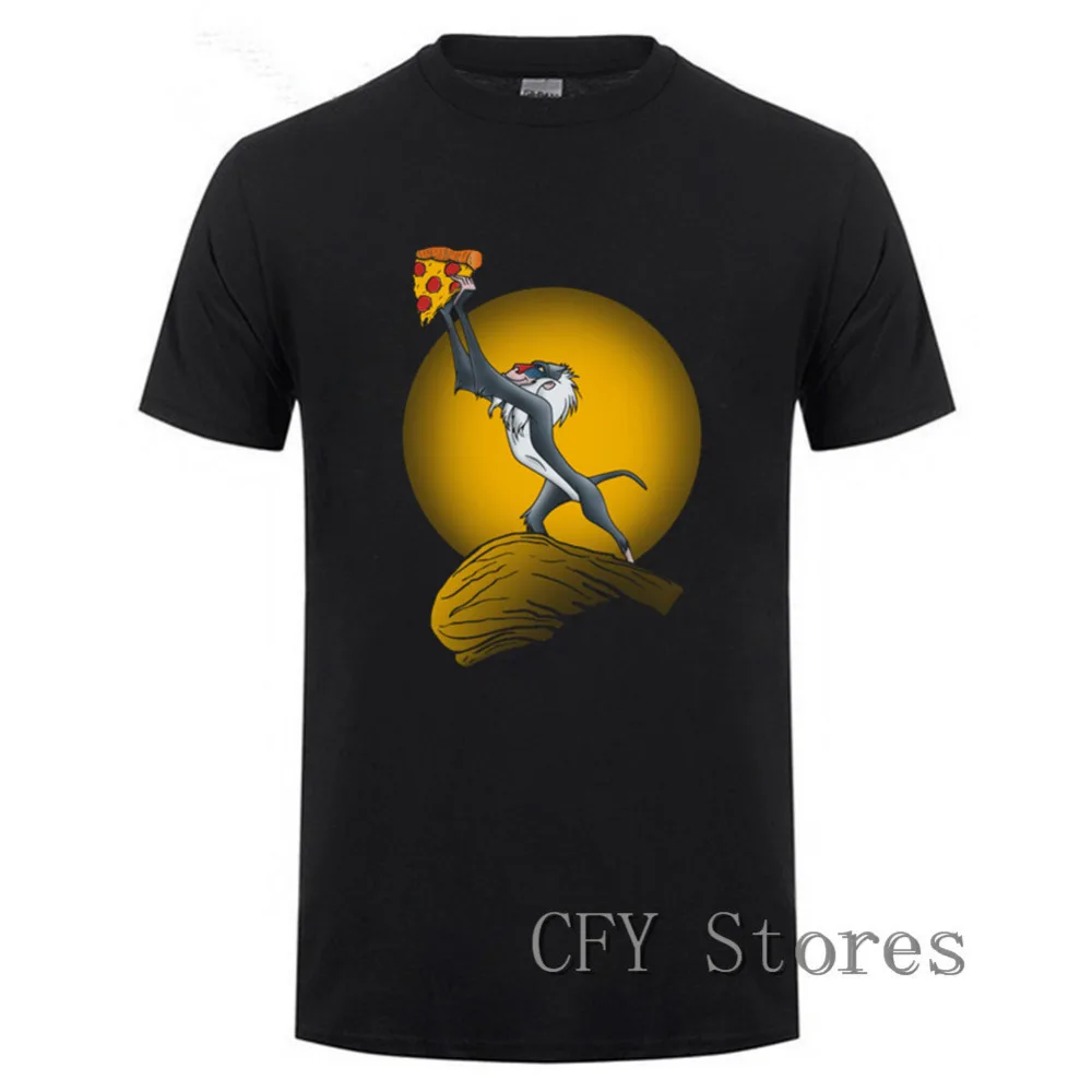 

2019 Pop Designer Funny Lion King pizza T Shirt men Short Sleeve Crew neck T-shirt summer tshirt Crop Tops hipster Tee shirt