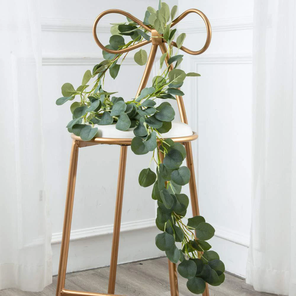 

Round Plants Eucalyptus Home Decorative Wedding Simulated Rattan and Fair Garden Garland Hanging Artificial Indoor Decor Leaf