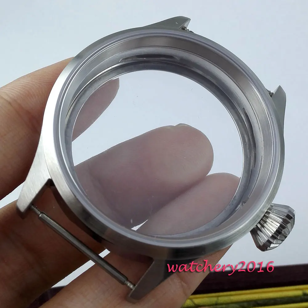 43mm sapphire glass stainless steel case fit eta 6497 6498 sea gull ST 3600 movement watch case 43mm sapphire glass stainless steel case fit eta 6497 6498 sea gull ST 3600 movement watch case