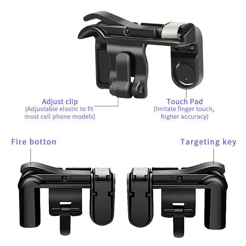 Mobile Game Fire Button Aim Key Smart phone Mobile Game Trigger L1R1 Shooter Controller for PUBG for Knives Out Gaming Accessory