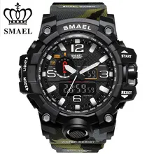 SMAEL Brand Sports font b Watches b font font b Men b font Dual Time Camouflage