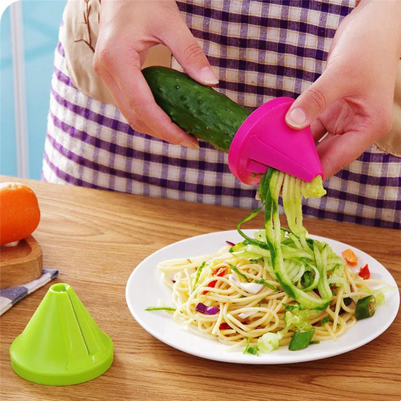 Funnel Model Spiral Vegetable Fruit Graters Slicer Shred Carrot Radish Cutter Kitchen Accessories Cooking Tools noFB20 (2)