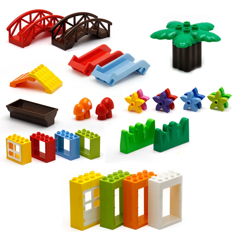 DIY Farm Life Series Large Particles Grass Tree Brick Building Blocks  Compatible with DuploING Education Toy for children (9)