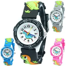 Latest Style 3D High Quality Silicone Strap Dinosaur Design Children Quartz Watch Kids Girl Boys Students Relogio kol saati