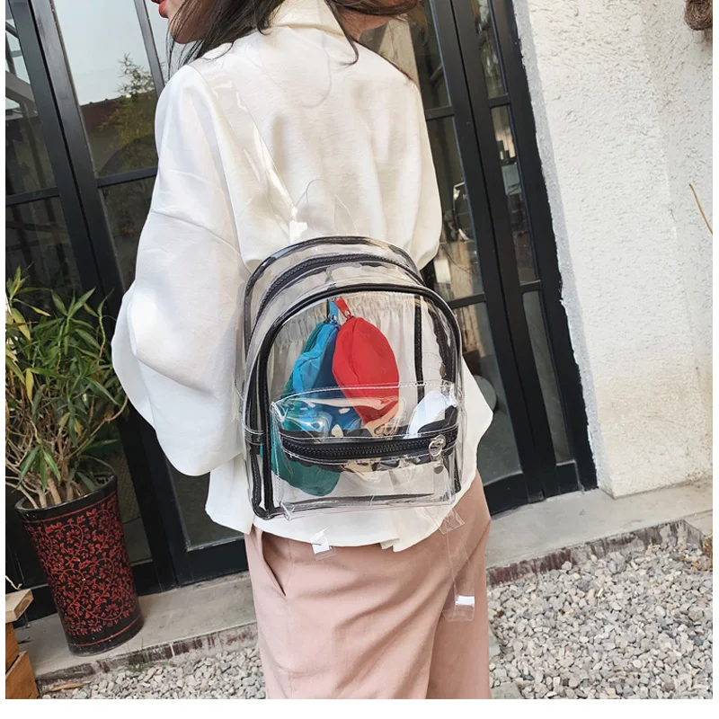 

Женский прозрачный рюкзак, встроенный Желейный рюкзак, повседневный мини-рюкзак, Студенческая сумка, новинка, лето, W342