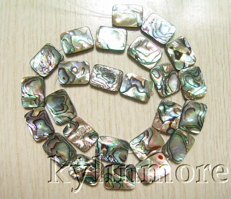 

8SE01768a 12x16mm Paua Abalone Shell Rectangle Beads