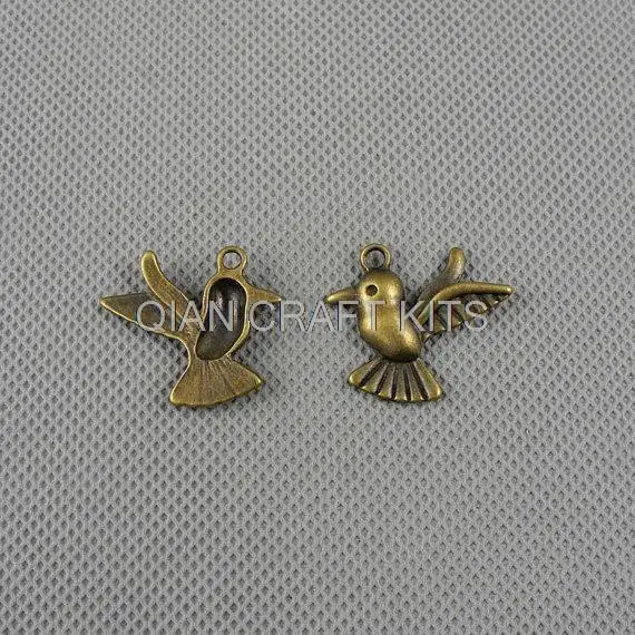 

200pcs jewelry Making Jewellery Pendant Jewelry Findings Charms little flying bird zinc alloy