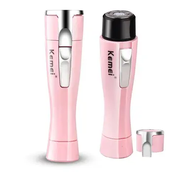 

Kemei KM-1012 Electric Lady Shaver with Pouch Portable Women Painless Hair Remover for Facial Hair Armpit Legs Arms Bikini Hair