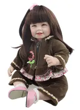 Muñeca reborn de 50 cm con lazo rosa