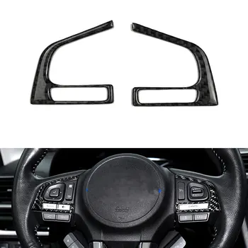 

BBQ@FUKA True Carbon Fiber Interior Steering Wheel Button Decoration Cover Trim Stickers For 2016 2017 2018 Subaru Forester