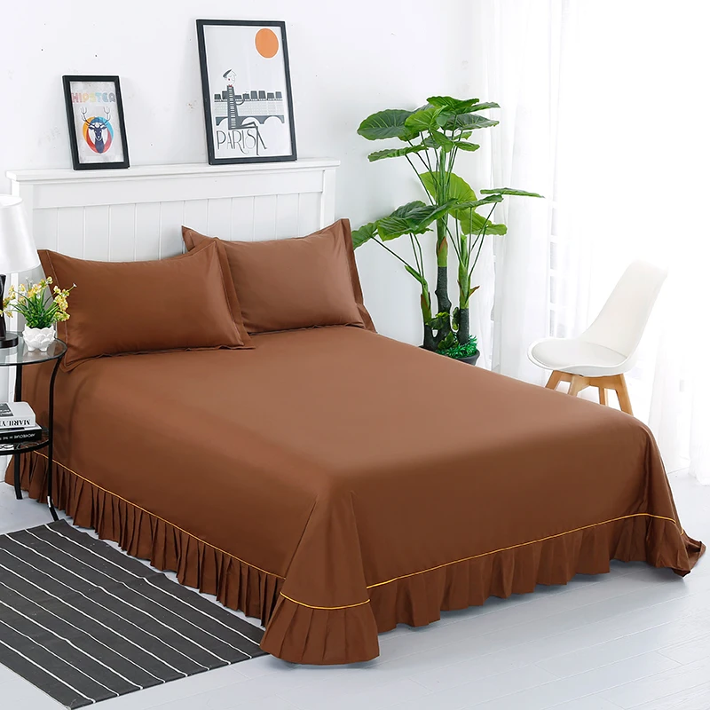 Hot European Style Brown Solid Color Bed Decorative Plate 100 Cotton