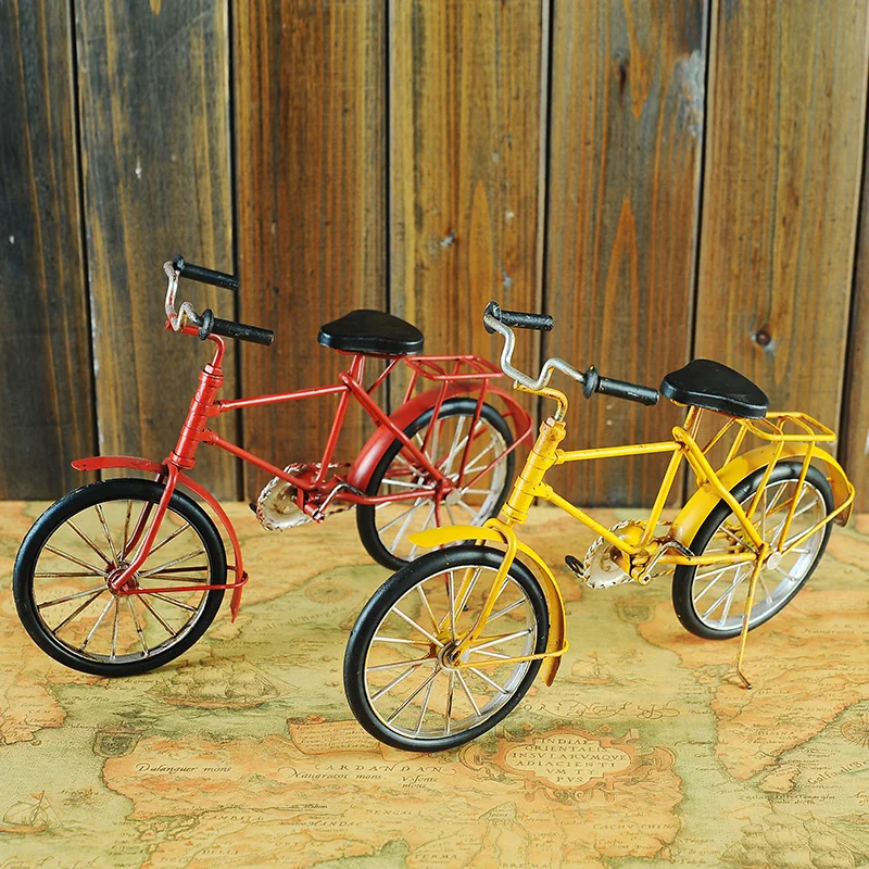 1PC Retro Small Bike Alloy Scale Model Mini Diecast Bicycle Metal Craft
