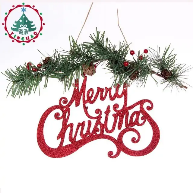 christmas alphabet hanging pieces ornament artificial white