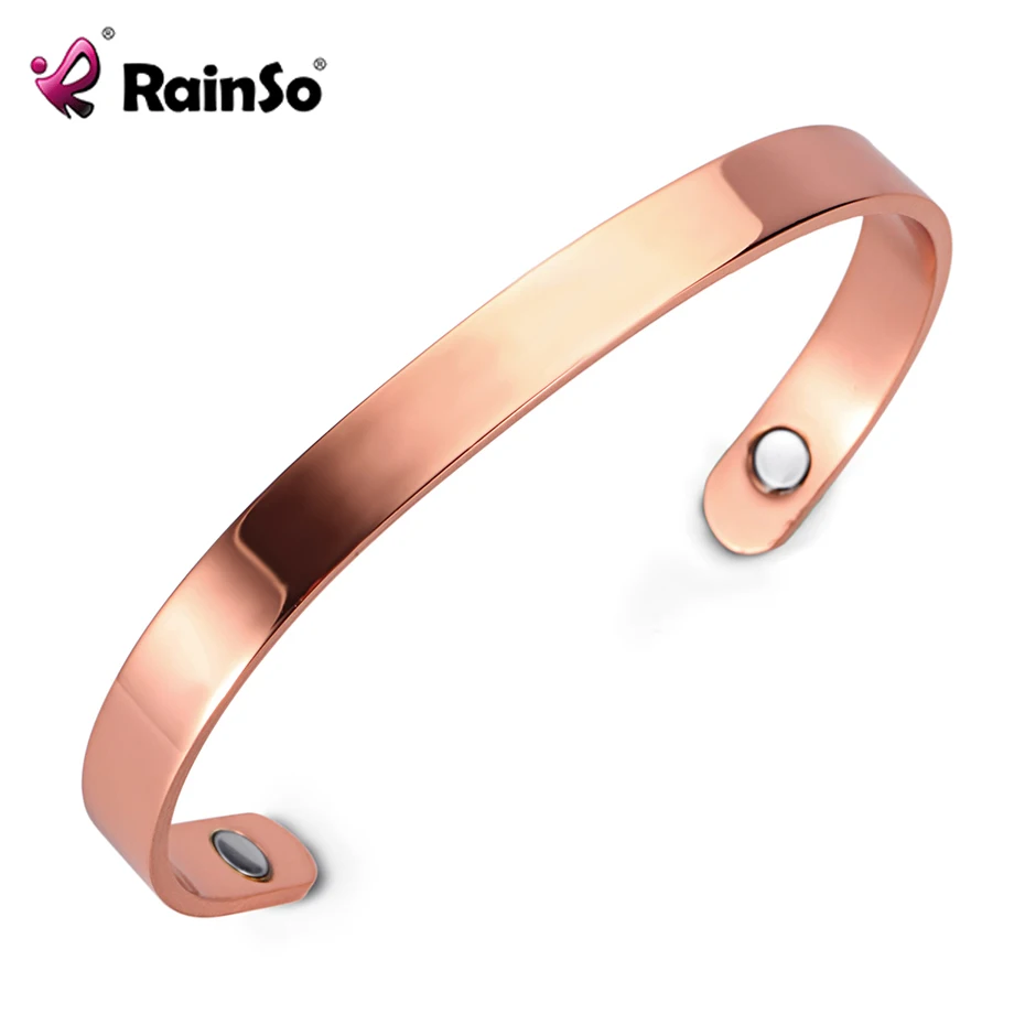 

Rainso Pure Copper Bangles for Women Magnetic Therapy Bangles for Arthritis Can Adjustable Open Cuff Wide Bracelets & Bangles