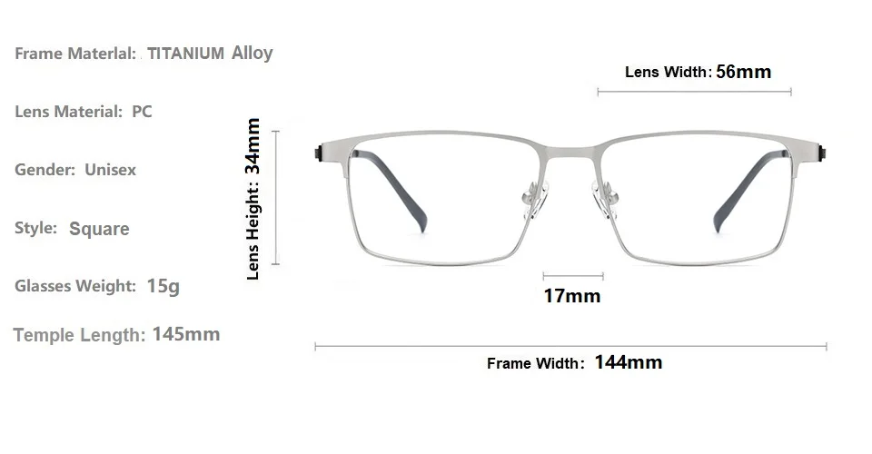 Титановый сплав полный квадрат от близорукости, по рецепту очки новые мужские металлические оправы для очков для мужчин прозрачные очки