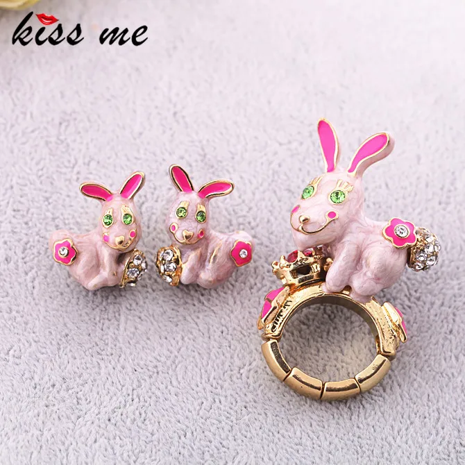 

Fashion accessories oil rabbit Women elastic stud earring Factory Wholesale