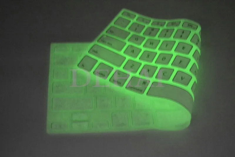Люминесцентные флуоресценции Цвет силиконовая клавиатура для ноутбука кожи Защитная крышка пленка для Apple MacBook Pro Air Retina 13 15 17