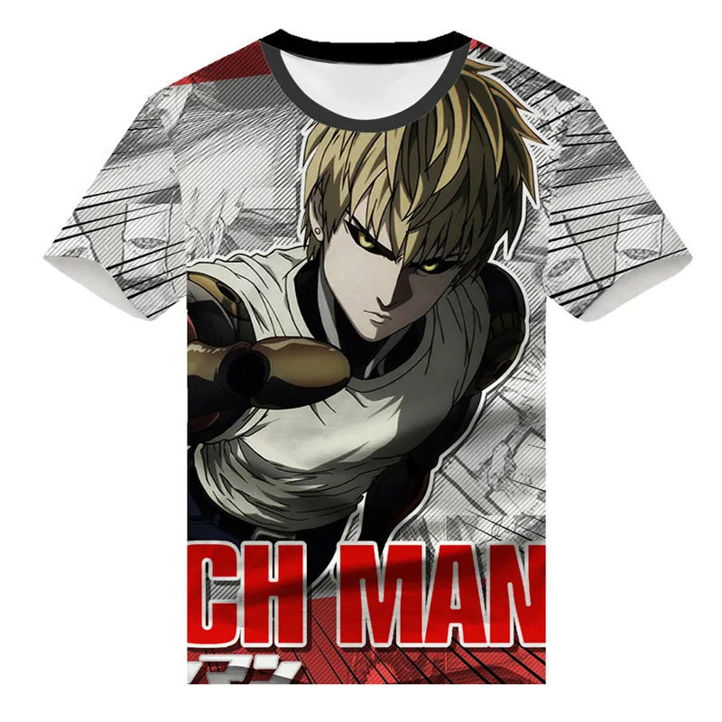 Cosroad Anime One Punch Man Saitama Genos Cosplay T shirt Men Women Short Sleeve Summer Tees Tops (4)