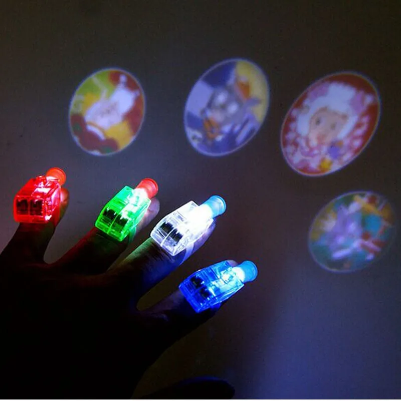 50 Pcs LED Finger Glowing Laser Cartoon Projection Lamp Wedding