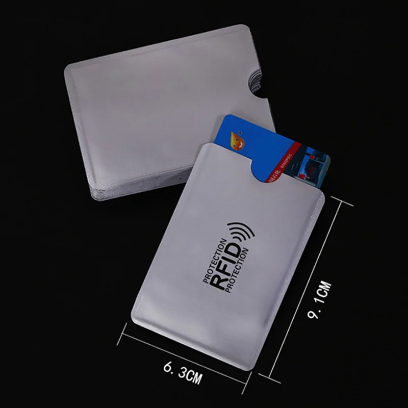 10 шт./пакет Анти Rfid Бумажник Блокировка считыватель Блокировка банк держатель для карт Id банковская карта чехол Защита металлическая Кредитная Держатель для карт 6*9,3 см