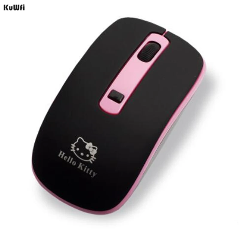 

KuWFi Computer Mouse Cute Hello Kitty Wireless Mouse 2.4Ghz Computer Mouse Mice 1200DPI Pro Game Mouse Kids Gift