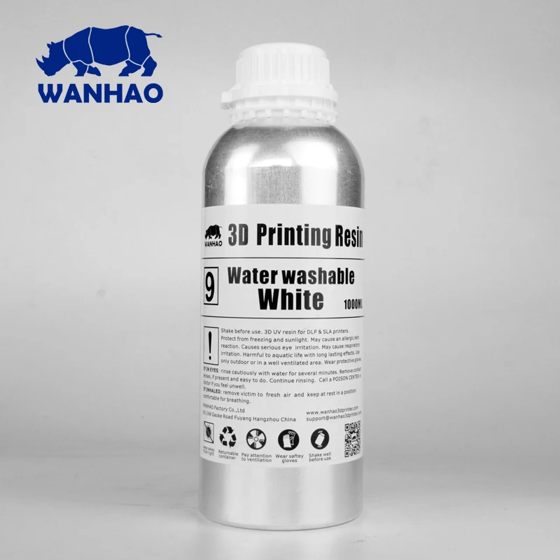 Wanhao вода моющаяся Резина 405NM УФ смола для Wanhao D7 принтер DLP SLA 3d принтер серый белый прозрачный Цвет 1Л(1000 мл/бутылка