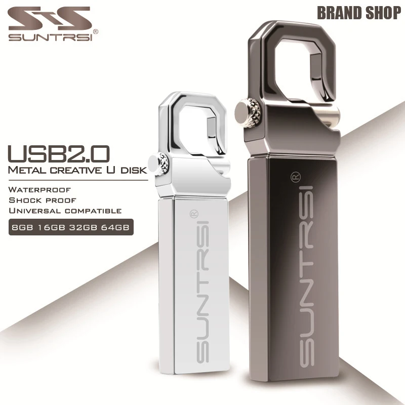 Suntrsi USB флеш-накопитель 16 Гб металлическая Флешка 32 Гб USB флешка высокоскоростной флеш-накопитель горячая Распродажа USB флеш-накопитель с реальной емкостью