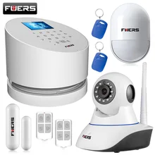 New FUERS GSM PSTN alarm system with TFT color display ios android app control match with wifi ip camera home alarm system