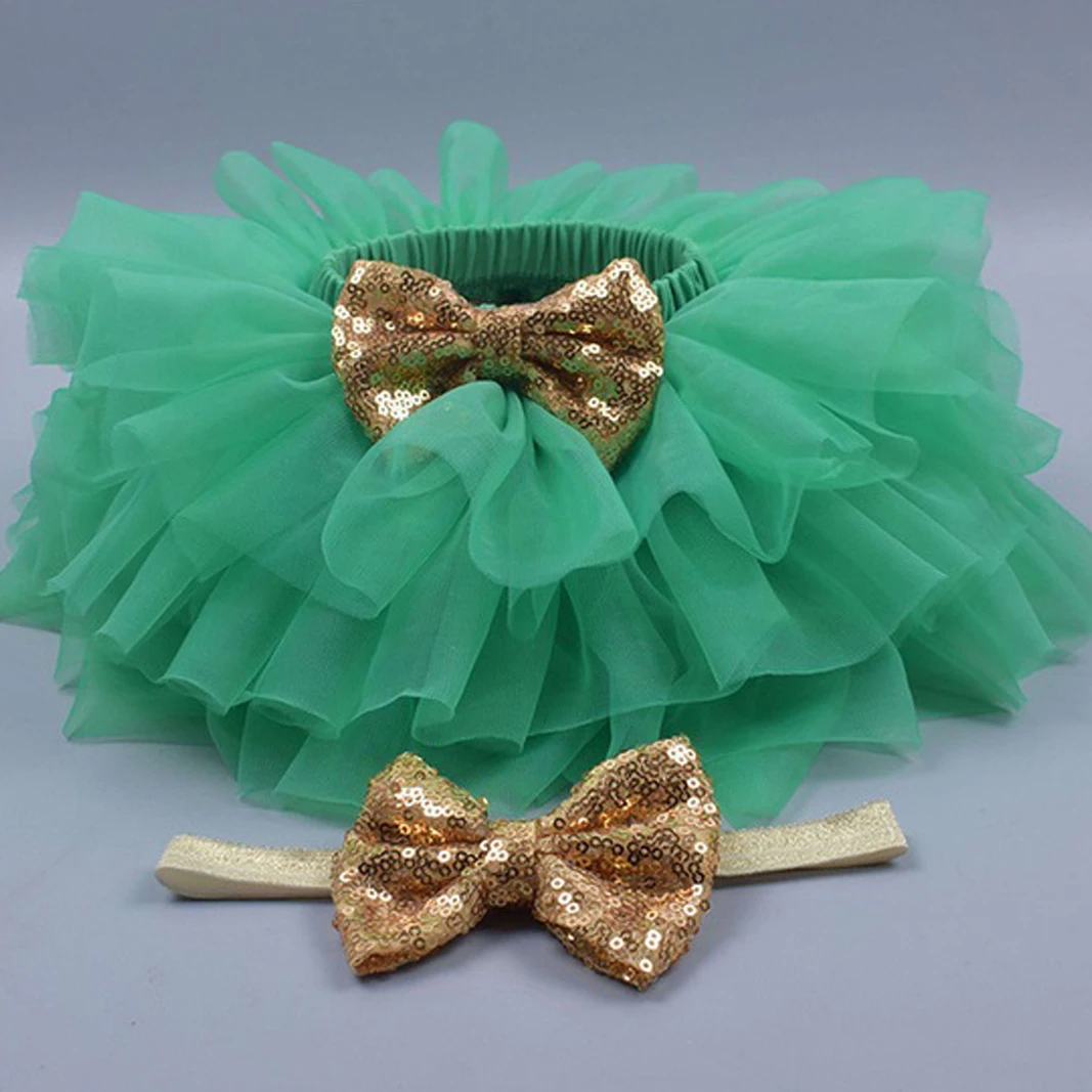 NewbornBaby/юбка-пачка для маленьких девочек из 2 предметов пышные Детские балетные юбки для маленьких девочек вечерние фатиновые Юбки принцессы для танцев - Цвет: Green