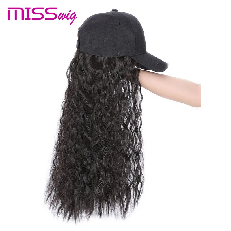 Накладные волосы MISS WIG Kinky Curly длинные 22 дюйма натуральные черные синтетические