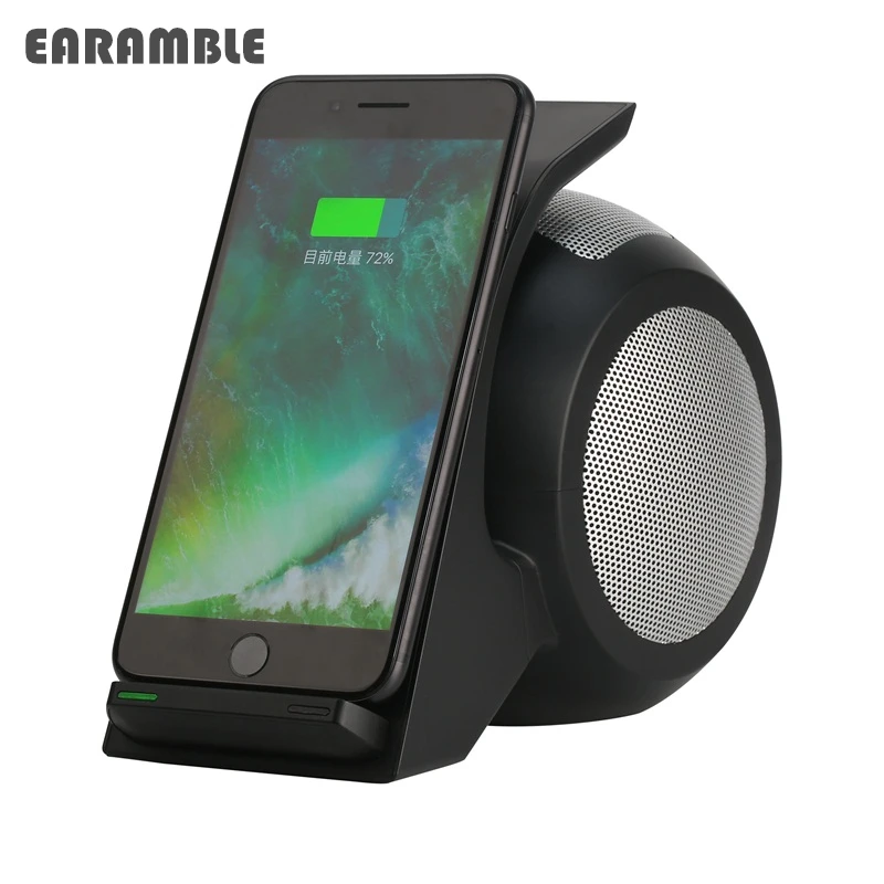

EARAMB Fast Charge Wireless Charger Stereo Bluetooth Speaker Stand Dual Coil iPhone 7 Sasu S6 S7 S8 Note 4 5 Wireless Charger