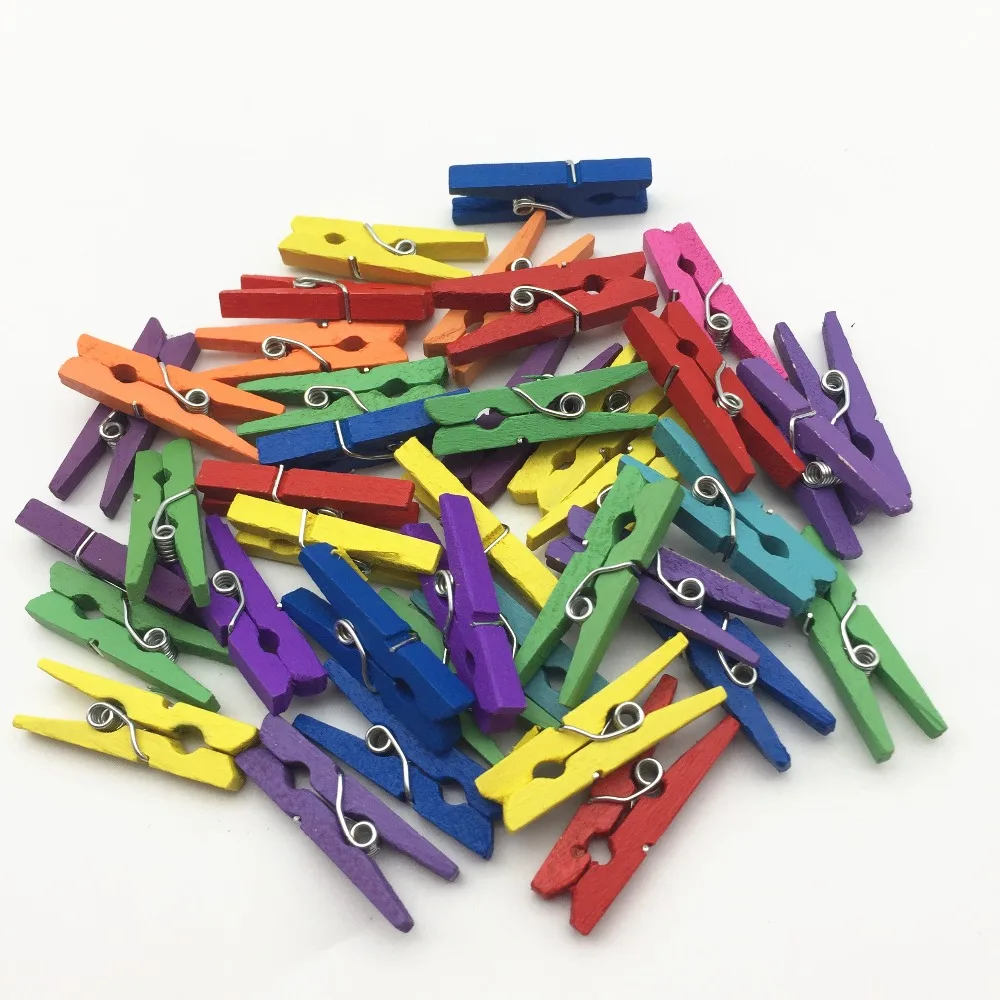 150pcs Mixed Wood Pegs Easter Wedding Card Holder Clothespins Clips DIY