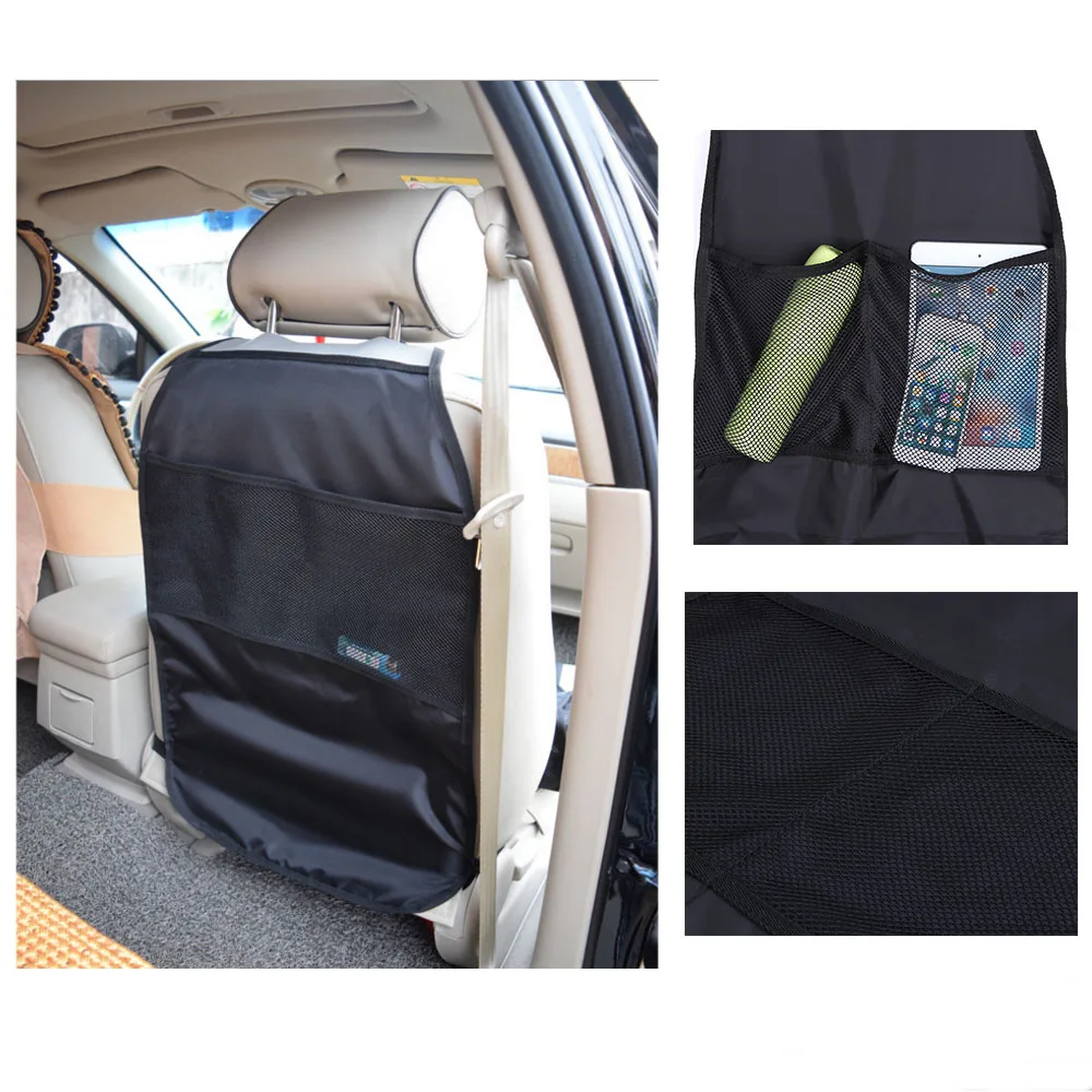 

Waterproof Car Seat Back Storage Organizer Pocket styling Polyester fiber Kick Mat Auto Back Seat Protectors Voiture Seat Covers