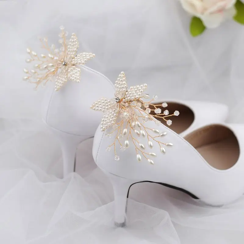 Ботинок ручной работы; роскошные свадебные туфли с жемчужинами; украшенные цветами туфли на высоком каблуке для невесты