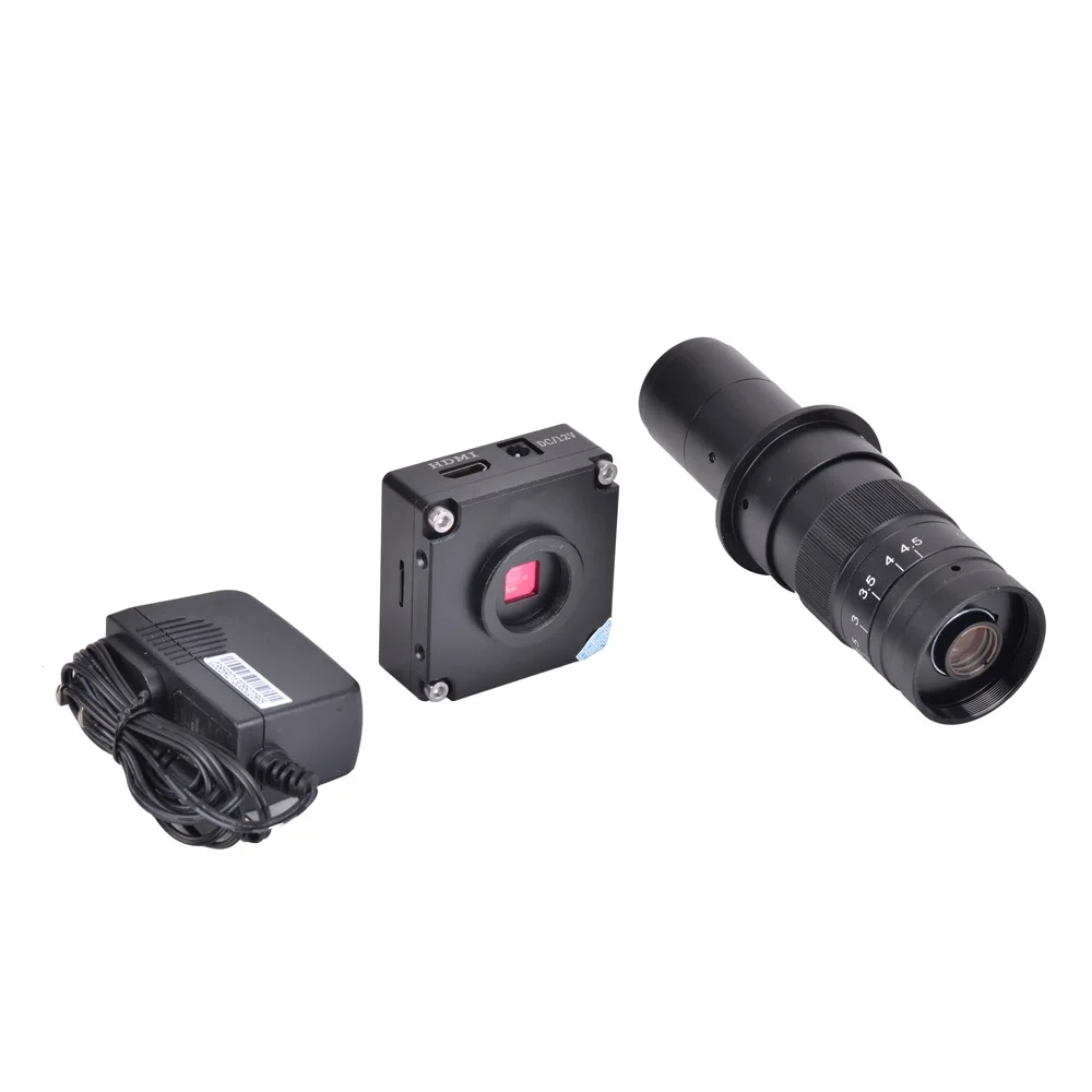 

16MP HDMI USB 1080P HD Digital Industry Video Inspection Microscope Camera Set TF Card Picture Video Recorder+ 100X Camera Lens