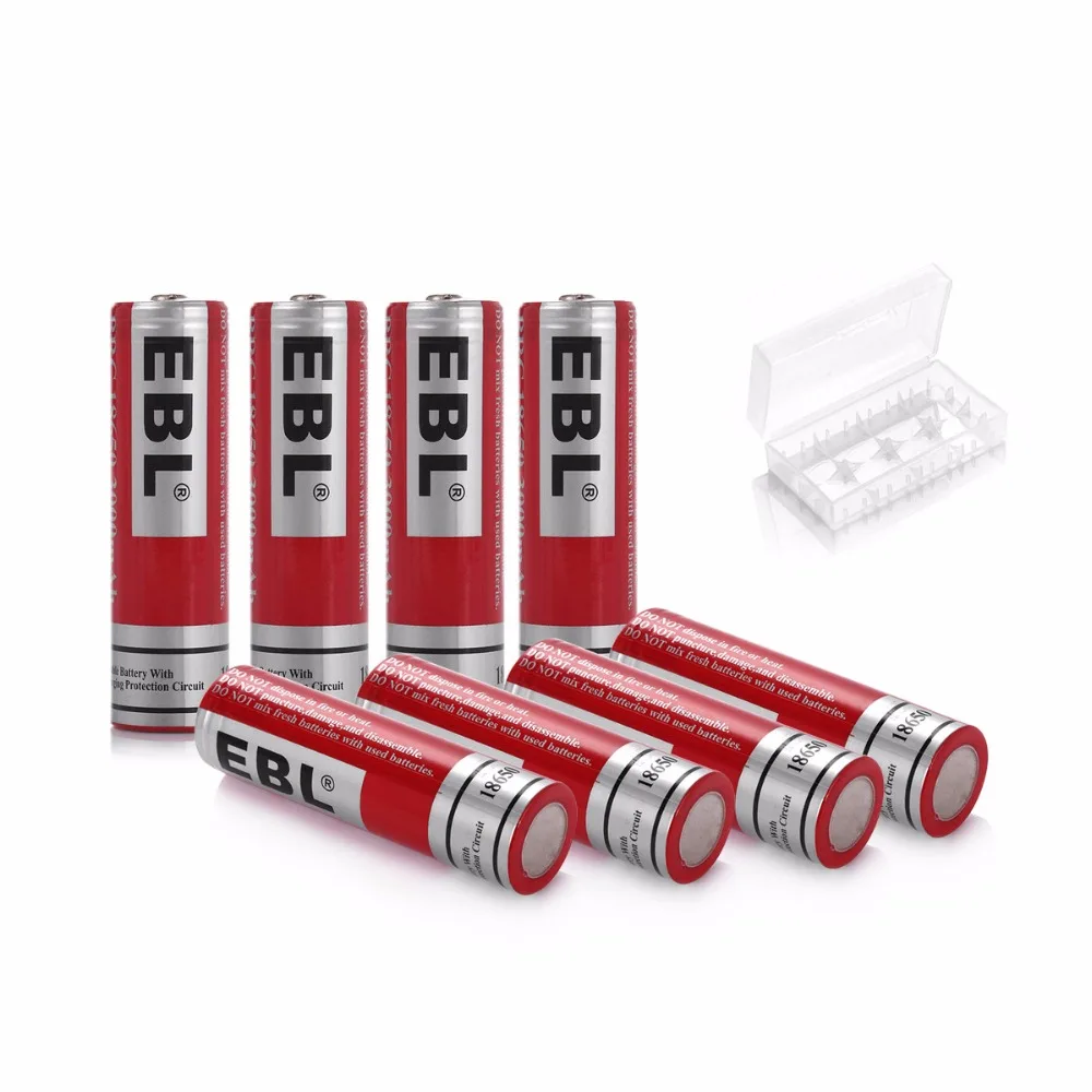 

8pcs/lot EBL 3000mAh 18650 Battery 3.7v Li-ion Rechargeable Batteries for Flashlights Toys MP3 free shipping