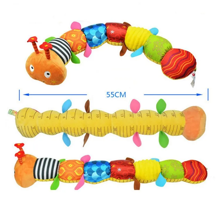 Подлинная уполномоченным Sozzy милые детские игрушки музыкальные вещи caterpillar с кольцом колокол Плюшевые животных творческая кукла начале