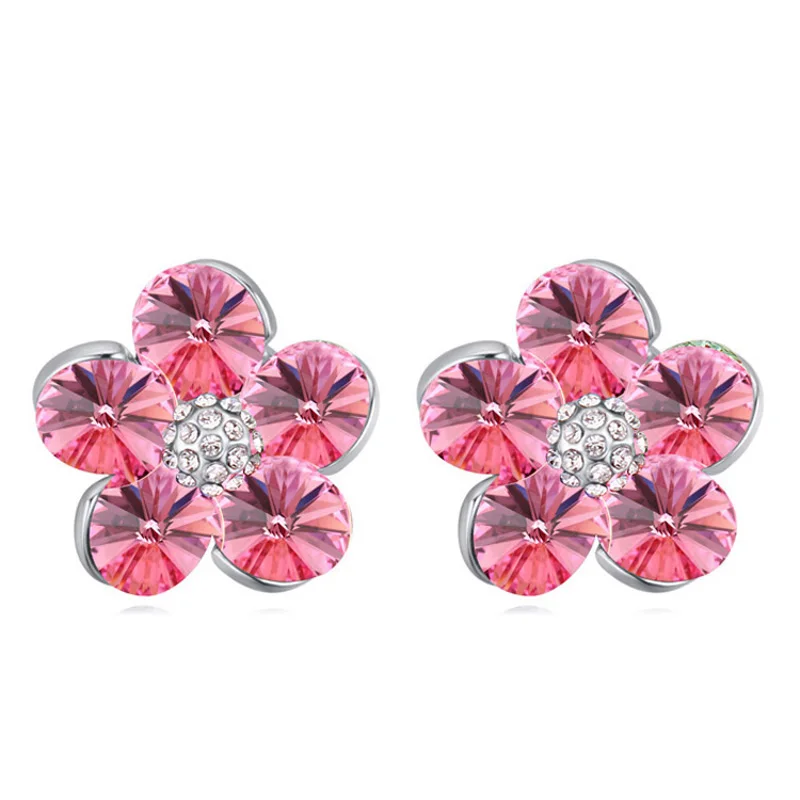 Women Party Wedding Crystal Earring S Stud Earrings Lady Brand Women Party Wedding Crystal Earring S Stud Earrings Lady Brand Jewelry Flower Design Valentine Day Gifts For Friends
