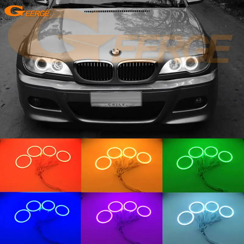 Проектор для BMW Е46 325ci 330ci 2004 2005 2006 фары Мульти-Цвет Ультра яркие RGB светодиодные Ангел глаза комплект Проектор для BMW Е46 325ci 330ci 2004 2005 2006 фары Мульти-Цвет Ультра яркие RGB светодиодные Ангел глаза комплект