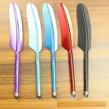 1000 шт перо Форма емкостный стилус сенсорный экран ручка для мобильного телефона для планшета случайный цвет