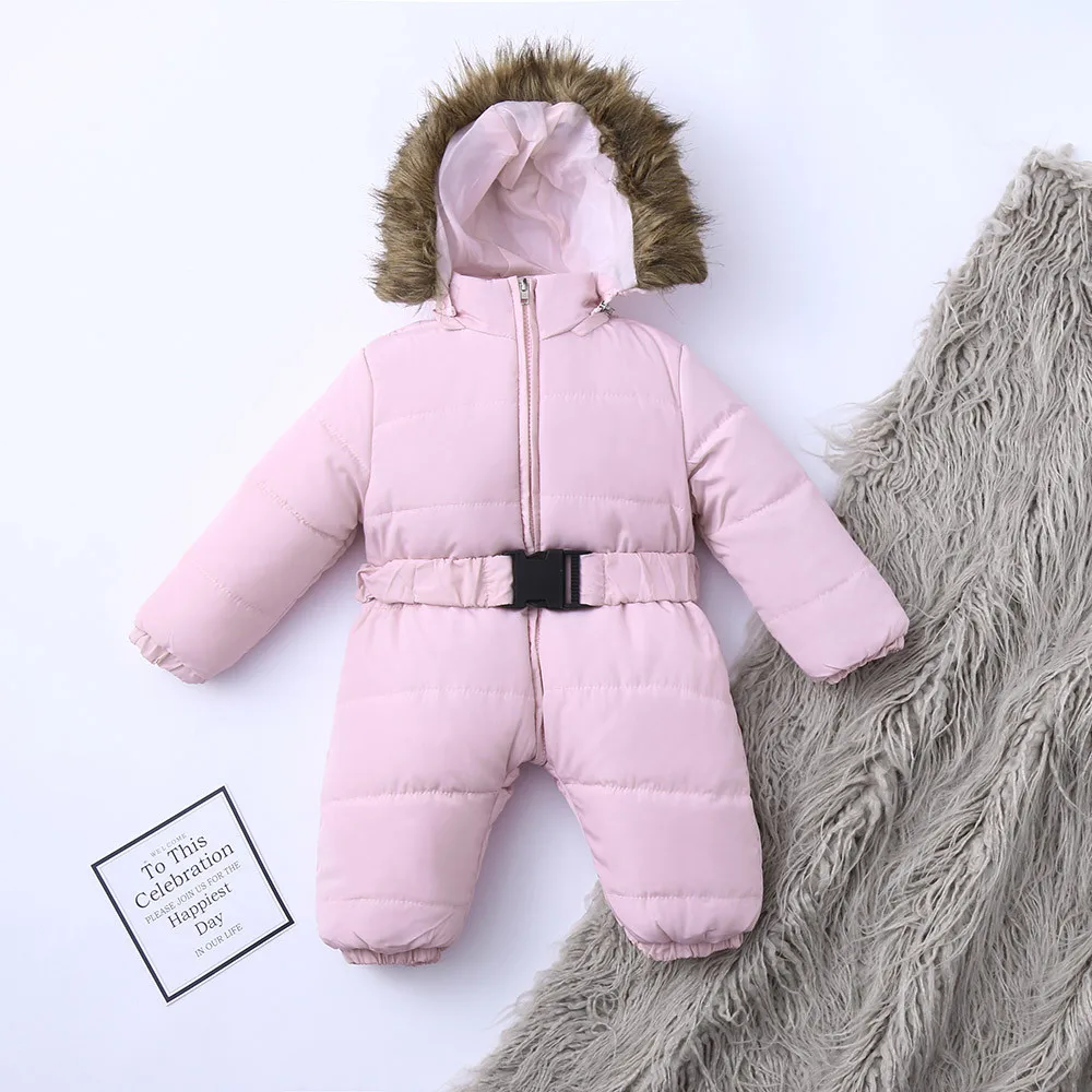 Зимний комбинезон-жакет для маленьких мальчиков и девочек, комбинезон с капюшоном, теплое плотное пальто