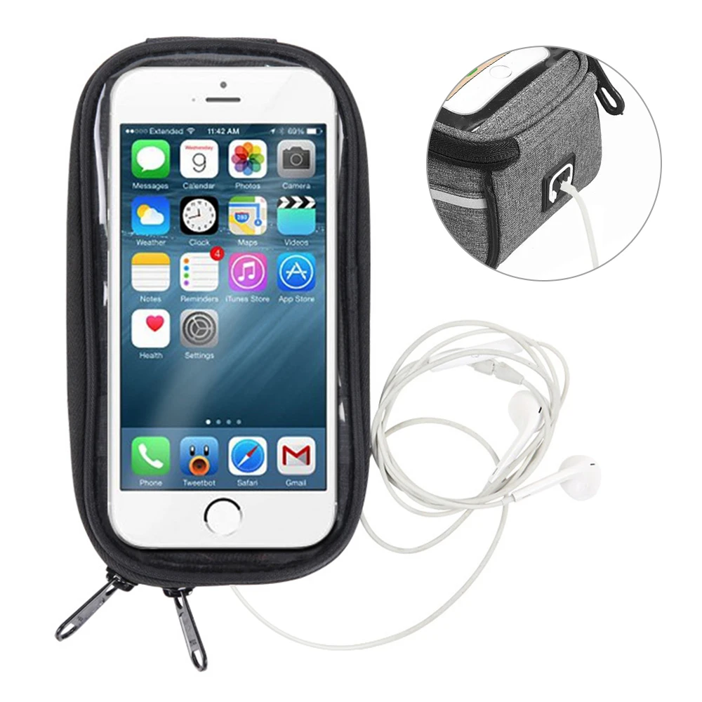 Cheap Bicycle Cycling Front Frame Tube Bag Waterproof Front Bags Cell Mobile Phone Case 6inch Phone Holder Bicycle Bike Accessories 1
