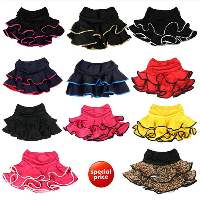 15 color latin cha cha dance skirt for girls Children Ballet Tutu skirt Kids vestido Baby