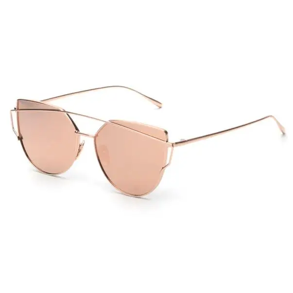 New Fashion Driver Goggles Twin-Beams Classic Women Metal Frame Mirror Sunglasses Cat Eye Glasses glasses women Anti-UV